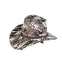VINSON Men & Women Straw Western Cowboy Hat Big Brim Sun Summer Outing Curling Fishing Hat (Camo Brown)
