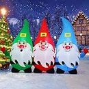 GOOSH 7Foot Length Christmas Inflatable Blow up Three Santa Claus Holiday Yard Decoration, Indoor Outdoor Garden Inflatables Christmas Decorations.