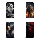 For iPhone 11 12 13 14 15 Max Pro male lion sky smoke Anti-collision Case