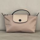 Longchamp Le Pliage  Mini Pouch Bag with Handle Beige Recycled Canvas