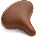 Bikeroo Cruiser Bike Seat - Extra Wide Comfortable Bicycle Saddle for Men and Women with Elastomer Suspension and Soft Cushion - Brown Beach Cruiser Seat