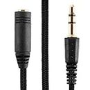 YASH VISION Nylon Braided 3.5mm Jack Female to Male Earphone/Headphone Stereo Audio Extension Cable Cord for Mobiles, Speaker and Laptops - 9 Feet (3 Meters) - Black