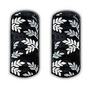 SA Handloom's Refrigerator/Fridge Handle Cover Used for Refrigerators/Microwave/Oven/Kitchen Deco, Leaves Design Cover,Made of Kniting-Set of 2,6x12 Inch-Black