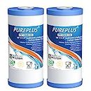 PUREPLUS 5 Micron 10" x 4.5" Whole House Big Blue Sediment and Carbon Water Filter Replacement Cartridge for GE FXHTC, GXWH40L, GXWH35F, GNWH38S, Culligan RFC-BBSA, WRC25HD, PP10BB-CC, 2Pack