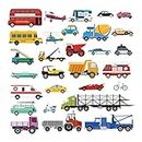 decalmile Cars Wall Stickers Transports Kids Room Wall Decor Peel and Stick Wall Decals for Boys Children's Room Nursery Bedroom Classroom