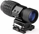MAYMOC 3X Magnifier Scope Sight Flip to Side Quick Detach Compatible with 20mm Picatinny Weaver Rail