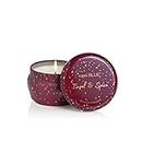 Capri Blue Glimmer Mini Tin - Tinsel & Spice Scented Candle with Mini Tin Candle Holder - Luxury Aromatherapy Candle - 3 Oz - Mulberry and Gold