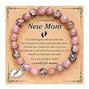 PINKDODO First 1st Mothers Day Gifts for New Mom Mommy to Be Gifts Bracelet New Mom Gift Pregnancy Postpartum Gifts for Expecting Mom Basket Essentials