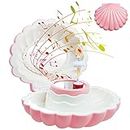 MEIYAXINWIN Bailarina caja de música con espejo, caja de música joyero para niños con melodía regalos de cumpleaños para niñas (rosa)