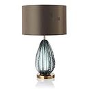 ASADFDAA Lampara Home Deco Dark Green Glass Table Lamps For The Bedroom Table Lamp Shade Fabric Bedside LED Light Fixtures Desk Lamp
