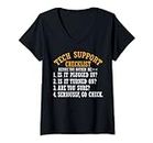 Womens Tech Support Checklist Nerd Geek Funny Definition Helpdesk V-Neck T-Shirt