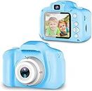 CADDLE & TOES Kids Digital Camera, Christmas Birthday Gifts for Girls Age 4+ to 12, HD Digital Video Cameras for Toddler, Portable Toy for 4+ 5 6 7 8 Year Old Girl (Blue-Without SD Card)