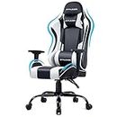 GTPLAYER Gaming Chair Office Chair Swivel Heavy Duty Chair Ergonomic Design with Cushion and Reclining Back Support(White)