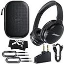 Bose QuietComfort 45 Bluetooth Wireless Noise Cancelling Headphones Bundle with Adapters and Cables - Over Ear, Black