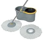 Esquire Elegant GREY 360° Spin Mop Set with Easy Wheels and Additional Refill