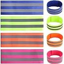 8 Pcs Reflective Arm Band for Running, High Vis Straps for Women and Men, High Visibility Running Gear Belt Strap Accessories for Outdoor Sports Night Running Cycling Jogging Safety