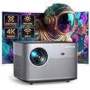 [Auto Focus/Keystone] Projector 4K with WiFi 6 and Bluetooth 5.2, 600 ANSI Lumens WiMiUS Native 1080P Outdoor Projector, 50% Zoom, Home 4K Projector Compatible with iOS/Android/HDMI/TV Stick