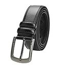 Mens Belts Big and Tall 36"-70" Men Leather Belt Casual Work Dress Belt,Black & Brown Colors (58"-62" Waist, Black)