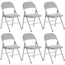 6-Pack Vinyl Padded Seat Metal Folding Chair Heavy Duty Durable Dining Chairs