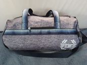 VICTORIA'S SECRET PINK Gym Weekender Duffle Bag Grey Marl Blue Stripe VGC !! 