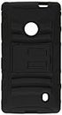 Asmyna Hybrid Advanced Armor Protector Cover with Kickstand for Nokia Lumia 521, Retail Packaging, Black/Black