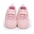 YWY Baby Boys Girls Shoes Sneakers Slippers Anti-Slip Prewalkers First Walking Shoes Walkers PU Leather Upper 12-18 Months Pink