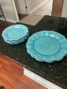 Pioneer Woman Cowgirl Lace 6 Pc Set Dinner & Salad Plates Bowls Teal