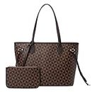 Lacel Urwebin Handbags for Women Designer Fashion Purses Top Handle Satchel Shoulder Bags 2pcs with Small Wallet (Brown)