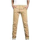 Men's Skinny-Fit Chino Trousers Comfy Fitted Mens Formal Dress Pants Slim Fit Straight Leg Pants Business Office Work Pants Versatile Pants Clearance Khaki