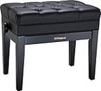 Roland RPB-500 Piano Keyboard Bench, Adjustable Height 19.3-23.2-Inch with Storage Compartment, Polished Ebony