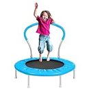 Lyromix 36Inch Kids Trampoline for Toddlers with Handle, Indoor Mini Trampoline for Kids, Small Rebounder Trampoline, Adult Fitness Trampoline for Indoor and Outdoor Use, Vibrant Blue