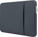 Dyazo Laptop Sleeve 15.6 inch Case, Water Repellent Polyester Neoprene Case with Accessory Pocket Compitable for MacBook, Dell, Lenovo & Other laptops, Notebooks Grey, (OnePOCKET 15.6 Grey)