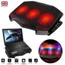 3 Powerful Fans Laptop Cooler Stand Quiet Gaming Cooling Pad Mat Tilt For 12-17"