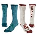 HOOey Athletic Boot Socks Western-Inspired Boot Socks for Men | Teal/Gray | Medium | 2-Pack