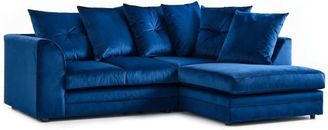 Plush Velvet Sofa Corner Suite 3 2 Seater Swivel Chair Set Blue Dylan Sofa Set