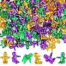 150 Pcs Mardi Gras King Cake Baby 1 Inch Mini Plastic Baby Cake Toppers Purple Green Gold Mardi Gras Babies Tiny Plastic Babies Mini Plastic Babies Doll for Mardi Gras Party Decorations Supplies