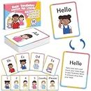 Kasfalci American Sign Language Flash Cards for Babies Kids, ASL Flash Cards for Adult Beginners Toddlers, Learning Games, ASL Gifts, Daycare Essentials, Preschool Classroom Homeschool Supplies