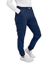 Green Town Scrubs for Women - Jogger Scrub Pant, Cargo Pockets, Stretch Fabric, Drawcord, Easy Care-Navy/Indigo-Large