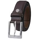 Lindenmann cowhide belt men, belt men leather 35 mm wide, belt men, cowhide belt dark brown, Größe/Size:115, Farbe/Color:marrone
