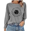 Tops for Women UK Sale Clearance, Ladies Fall Solid Color Baggy Fashion Round Neck Jumpers with Large Hem Long Sleeve Casual Comfy T Shirt Blouse Pullover Sweater Tops Purple