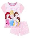 Disney Schlafanzug Mädchen Kurz, Stitch Frozen Prinzessinnen Minnie Mouse Pyjama Set Mädchen Set Stitch Schlafanzüge Stitch Kleidung Mädchen 2-14 Jahre Baumwolle (Rosa Princess, 9-10 Jahre)
