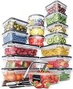 Chef's Path Leak-Proof Airtight Food Storage Containers (16 Pack)- Snap-On Lids - Kitchen and Pantry Organization - BPA-Free Plastic - Includes Chalkboard Labels and Marker