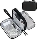 FYY Electronic Organizer, Travel Cable Organizer Bag Pouch Electronic Accessories Carry Case Portable Waterproof Double Layers Storage Bag for Cable, Cord, Charger, Phone, Earphone, Large Size, Black