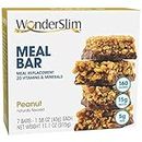 WonderSlim Meal Replacement Protein Bar, Peanut, 15g Protein, 20 Vitamins & Minerals, Gluten Free (7ct)