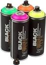 Montana Black Spray Cans Neon Colours Set 4x400ml by MONTANA