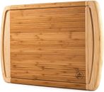 Large Bamboo Kitchen Cutting Board - Wood Chopping Board / Butcher Block, 18x 12