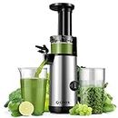GDOR Compact Slow Juicer Machine, Space-Saving Cold Press Juicer with Powerful 60NM DC Motor, Low Noise Masticating Juicer Extractor, Easy to Clean, Brush Included, 20 Oz Juice Cup, BPA-Free