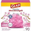 Glad Protection Series ForceFlex MaxStrength Drawstring Cherry Blossom Odor Shield 13 Gallon 1/90ct