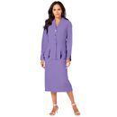 Plus Size Women's Two-Piece Skirt Suit with Shawl-Collar Jacket by Roaman's in Vintage Lavender (Size 40 W)