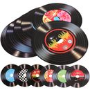 Retro Vinyl Record Wall Art - 12 Piece Faux Record Decoration Collection